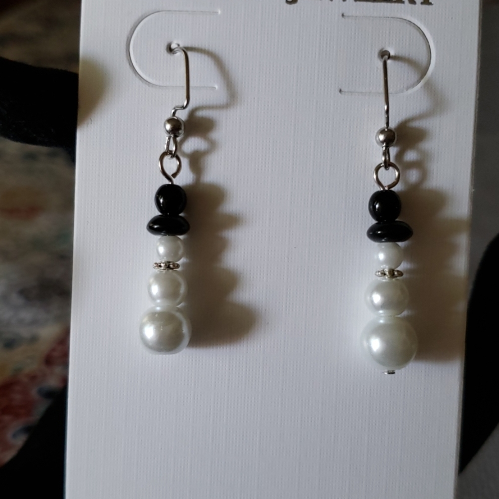 Handmade snowman earrings